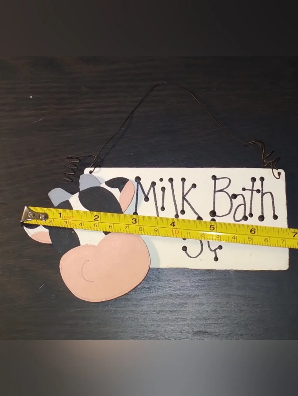 Rustic Cow Wall Hook with Cute Cow Sign - Home Wall Decor